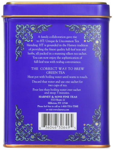 Harney & Sons Blueberry Green Tea Tin Can - Caffeinated and, Great Present Idea - 20 Sachets, 1.4 Ounces